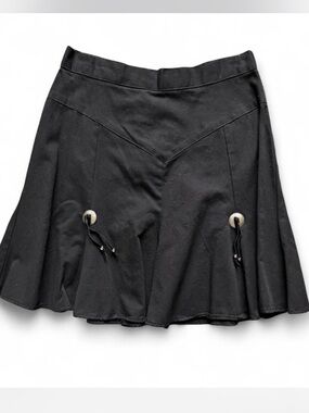 True VTG Circle T Western Concho Rodeo Black Flare Short Skirt festival 11/12